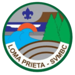 Logo with a wave, mountains, trees, and the fleur-de-lis symbol. Text: LOMA PRIETA - SVMB.