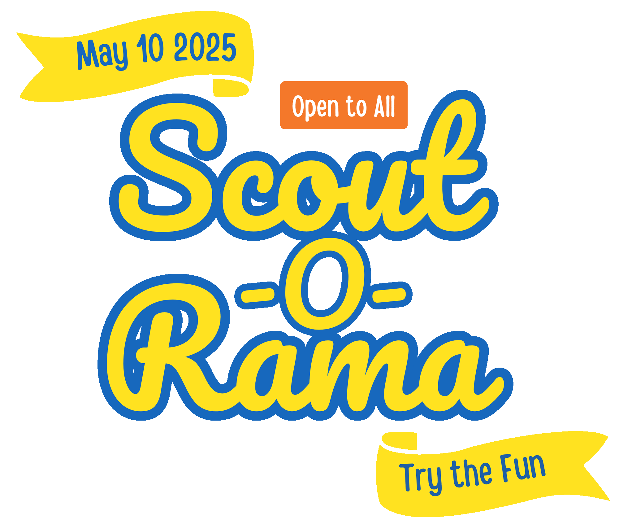 Scout-O-Rama event on May 10, 2025, open to all. "Try the Fun" is the tagline.