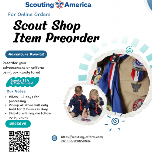 How to Request Items for Pickup from the Scout Shop (Facebook Post)